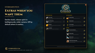 Decline duels, release spirit in battlegrounds: off by default. UI preview.