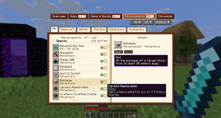 Advancements Menu