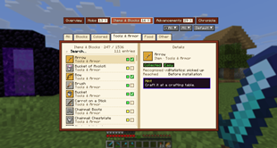 Items & Blocks Menu