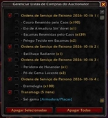 Main window – Expanded lists