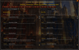 DUNGEON PRE RAID BIS AND RAID BIS