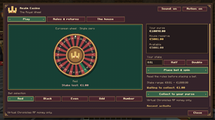 European Roulette Menu