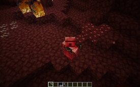 Pyrentium ore can only be found in the Nether. It can be mined with an Iron Pickaxe.