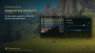 Set window opacity from 10 to 100 percent. UI preview.