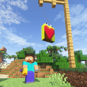 muestra de la Piñata de corazon y armadura de herobrine