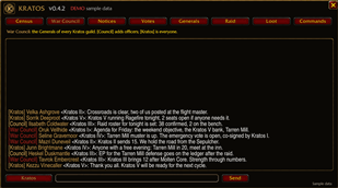 War Council roster and chat