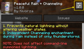 Config button in optional mod menu