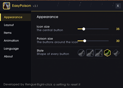 Options menu