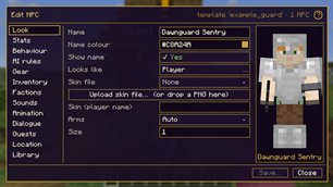 Edit NPC Menu