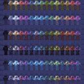 Grid of colors and armor combinations