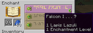 Falcon 1 in Enchanting Table