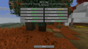 Choose what to sync