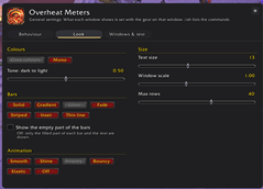 Look settings: colours, bar styles, animations