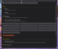 Per-window options: tabs, filters, layout, split