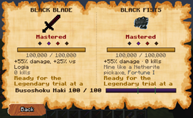 Black Blade/Fist Menu