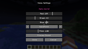 Customization screen