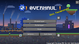 The 0verHaul title screen