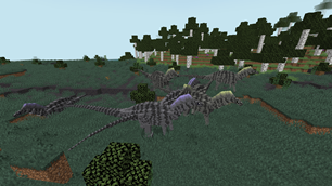 A lot of Bajadasaurus in a bog biome
