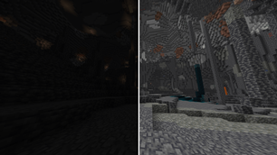 Before & After: FullBright in a Cave