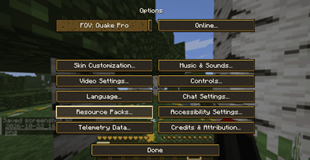 settings with pack