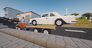 Example Usage Showcase - On XKing Supreme City & Town when Cream GMC towing up white Mercedes 230CE