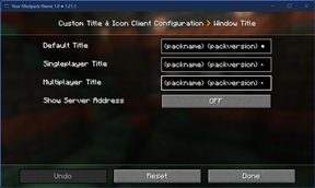 All settings in game