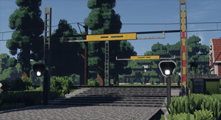 A Swedish level crossing with lights and gates