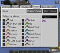 Staff Keys and Permissions