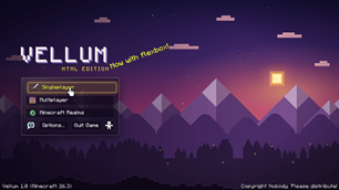 The main menu, rebuilt as a web page with an animated parallax dusk