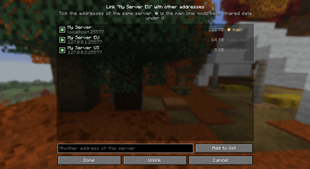 Link window: addresses and main