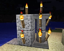 Torch on pillar