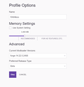 Forge and RAM setting