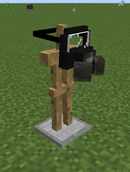 Respirator on an armor stand