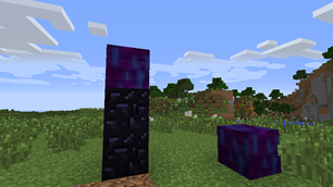 A functioning World-Tethering Obelisk on the left, and a completely useless decoration on the right.