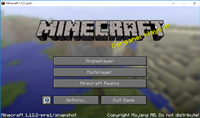 Minecraft 1.12.2 pre-1 without "java edition" text on logo