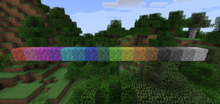 The complete palette of colored cobblestones.