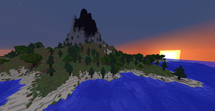 Island at sunset