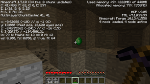 Mined emerald ore in plains biome