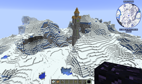 Tower located in the snowy mountains