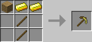 Front tipped pickaxe recipes