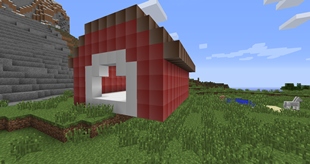 Cool little barn built of Gradient Blocks