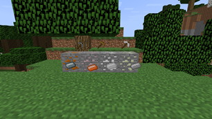 Some ores, tools and ingots