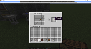 Crafting recipe for staff