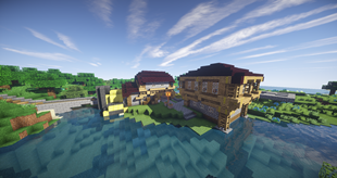 Houses with decoration blocks