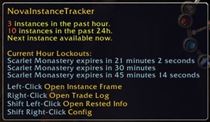 Instance Tracker - Addons - of Warcraft -