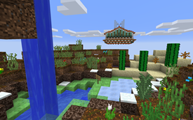 Midnight Floating Island with Monument