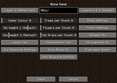 Custom Biome Creation Menu