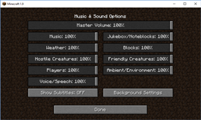 Minecraft Music & Sounds menu