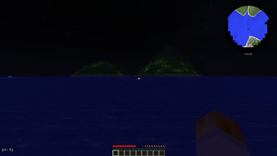 Mouth of a River at night.