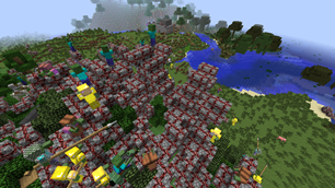 Engineers placing blocks